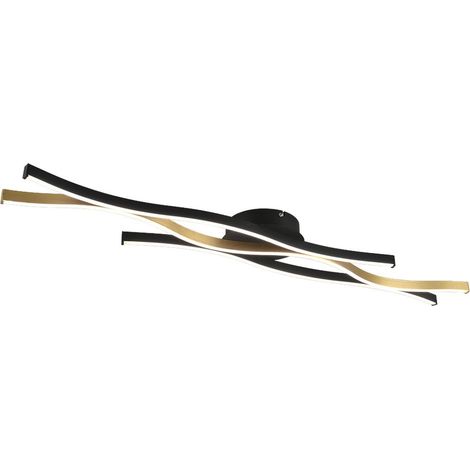 LED Deckenleuchte BLAZE dimmbar Lichtfarbe einstellbar Schwarz Gold, B: 107cm (1/5)