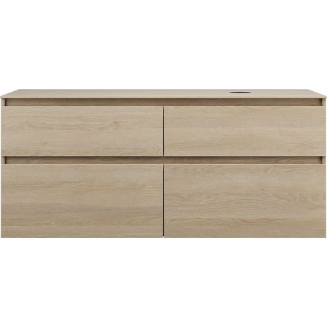 burgbad Lin20 mueble bajo para lavabo con consola, recorte para