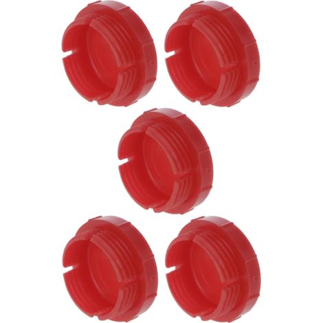 5x Bouchon anti-poussière filetage mâle type métrique en plastique rouge Embout Raccord Capuchon Protection Tuyau Hydraulique Tube, diamètre filetage 30mm pas de vis 1,50mm (1/2)