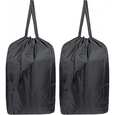 Trieur à linge - Panier à linge noir - Panier à linge pliable - 2 valises lavables pour le linge, robuste, assez grand pour 3 lavages, noir, 61 cm (1/5)