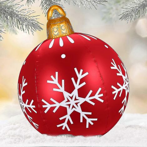 Boule de Noël gonflable géante en PVC, boule de Noël gonflable extra large décorée, ballons de Noël gonflables d'extérieur (1/5)