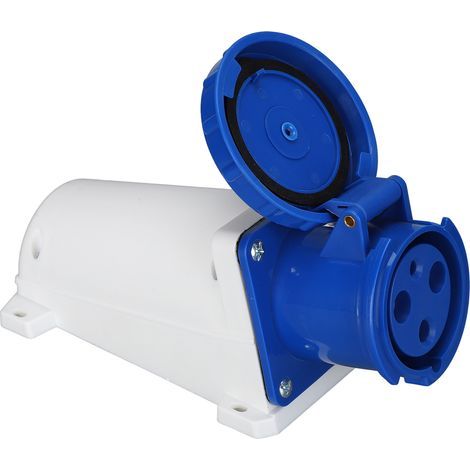 Wasserdichter Industriestecker, 3-phasig, 3-polig, 2P+E, 220–250 V, 63 A, Buchse/Stecker, elektrisches Kabel (1/5)
