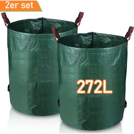 SWANEW 2X Borsa da giardino Borsa per rifiuti da giardino Borsa per foglie da giardino XXL 272L Cestino per rifiuti (1/5)