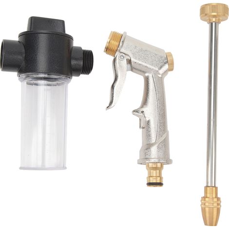 Ortviai Pulvérisateur haute pression pour voiture avec bâton allongé, tête pivotante 360° et buse en laiton pur (1/5)