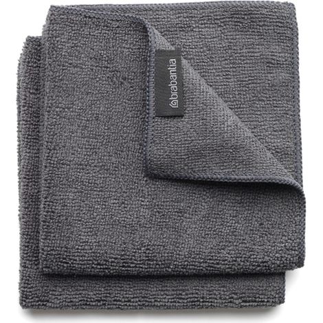BRABANTIA Lot de 2 chiffons microfibre Brabantia gris foncé (1/2)