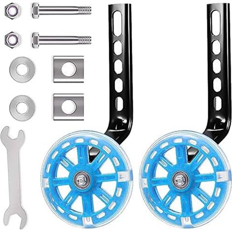 Roues stabilisatrices pour vélo, roues de vélo enfant, stabilisateurs pour vélo enfant, stabilisateur de roue universel junior, support de roue auxiliaire, roues stabilisatrices bleues pour vélo