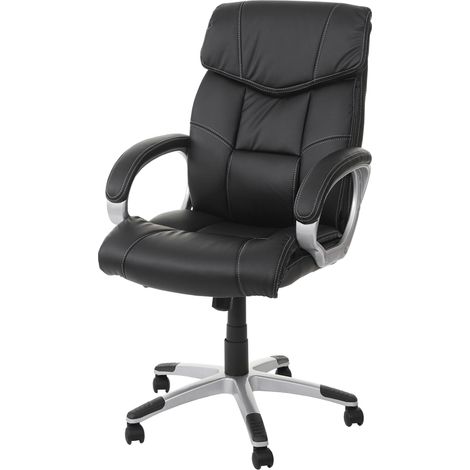 Poltrona sedia ufficio girevole regolabile HHG-052 design moderno ecopelle nero