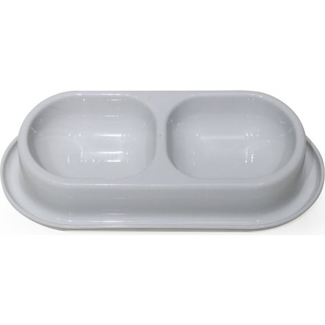 Double Pet Food Bowl No-Spilling Cat Food and Water Bowl Set Large-Capacity Dog Cat Eating and Drinking Bowl for Small Medium Size,light gray (1/5)