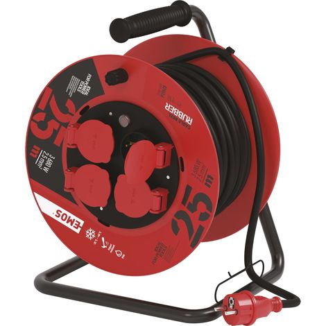 Cordon d extension emos 25 mètres noir 3680 watts
