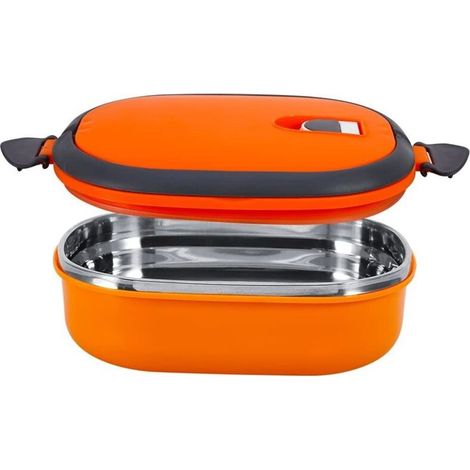 100 % auslaufsichere, isolierte Edelstahl-Lunchbox, ideal für Büro, Schule und den Transport von warmen/kalten Speisen. (1/4)