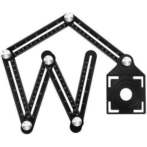 Pair - Règle de positionnement de trou de mesure d'angle en alliage métallique, outil de mesure d'angle, règle de mesure d'angle, positionnement de ceinture pour le travail du bois et du carrelage (1/5)