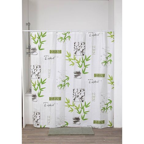 Tenda doccia peva 180x180cm 12 anelli bianco - intemporelle - Tendance (1/3)