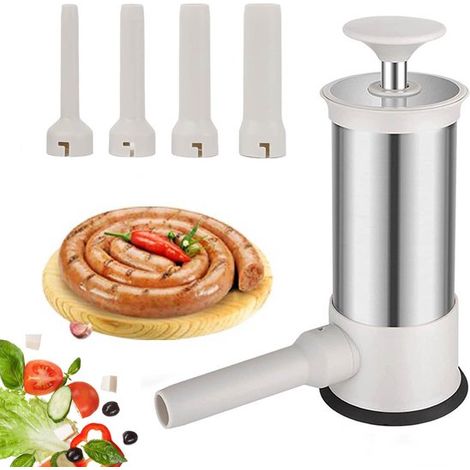 longziming - Remplisseur de saucisses – Machine à saucisses – Matériau inox durable – Facile à utiliser – Efficace et rapide – Facile à nettoyer (1/5)