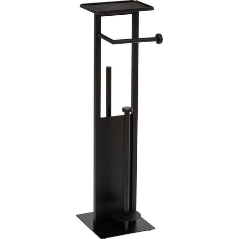 Dispensador cristal con reserva y cepillo negro 19,5x18cm - 5five
