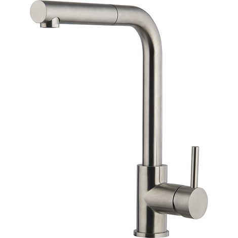 Fima Miscelatore Lavello Cucina Monoforo Doccetta Estraibile Acciao Inox  F7025BINOX (1/2)