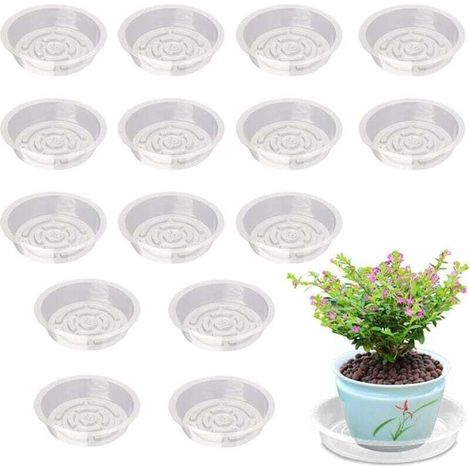 Soucoupe Pot Fleur 15 Pièces Soucoupe Plante Plastique Ronde Soucoupe Plastique Coupelle Pot de Fleur Coupelle Plastique pour Plantes Soucoupes à Plantes Transparent pour Pots (1/4)