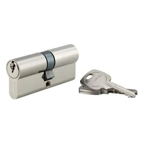 Cilindro PROFILO STD, ottone nichelato, 35x35 mm, 3 chiavi