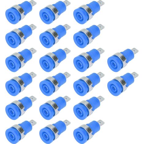 20 prises bananes 4mm, connexion fiable, résistance à la corrosion, performance optimale, accessoires de test électrique, lot de 20, bleu (1/5)