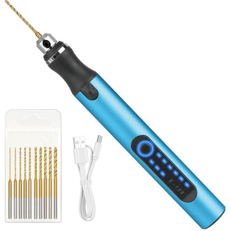 Mini Perceuse Électrique Sans Fil à 3 Vitesses, Bleu (1/5)