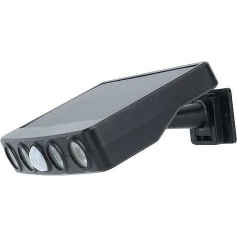 Lampe solaire pour clôture, 3 modes d'éclairage, détecteur de mouvement, éclairage de sécurité, étanche IP44, alimentation solaire, lampe de jardin blanche (1/5)