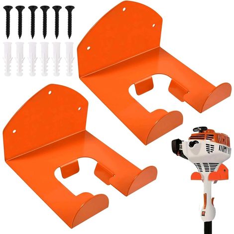 Confezione da 2 ganci per organizzare il garage e il tosaerba - Porta attrezzi da giardinaggio resistente - Scaffale portaoggetti per organizzare il garage - Per tosaerba e tagliasiepi (1/4)