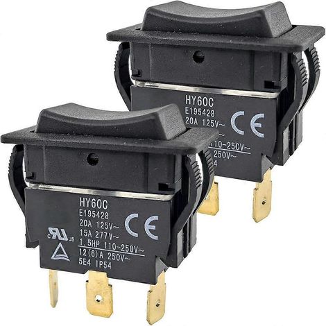 Lot de 2 interrupteurs à bascule HY60C à 3 broches, robustes, pour moteurs, équipements industriels et équipements mécaniques de type naval. (1/5)
