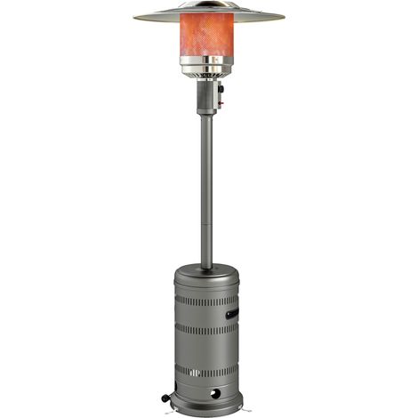 Cocina portátil de gas butano de 13 kW con sistema antivuelco, encendido piezoeléctrico y ruedas, 82x82x222 cm, color gris (1/5)