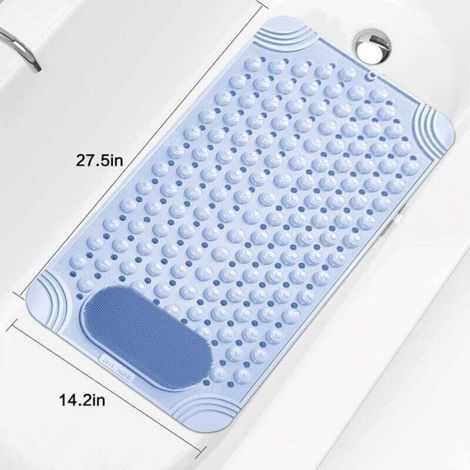 Tapis De Bain - 70 X 36 Cm - 145 Ventouses - 129 Trous De Drainage - 137 Points De Massage - 1 Piece (1/4)