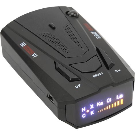 Détecteur de radar pour voiture, protection à 360°, alarme de vitesse, détecteur de chien électronique 16 bandes, testeur de vitesse pour compteur de vitesse, noir (1/5)
