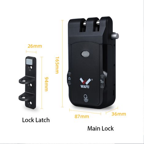 Decdeal WAFU serrure intelligente porte électronique sans clé télécommande Invisible sans fil déverrouillage verrouillé par contact