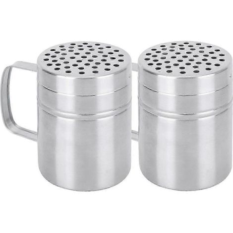 Salière et poivrière avec poignée, flacon à épices en acier inoxydable avec couvercle percé pour le sel et le poivre (1/5)