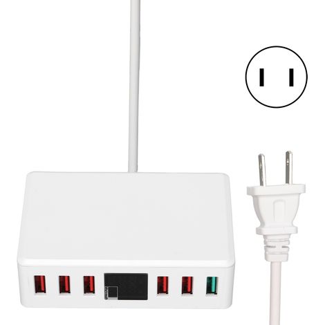 T9+ Station de charge USB 40W 6 ports QC 3.0 multiprise intelligente 100-240V (prise US) (1/5)