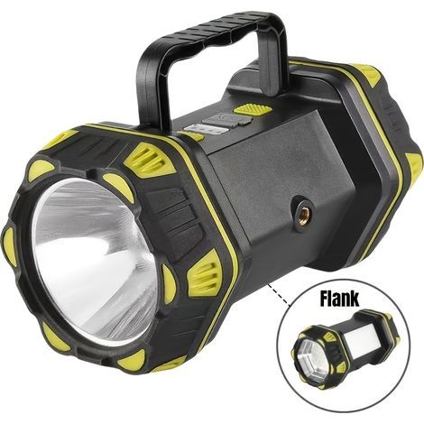 Lampe LED multifonctionnelle puissante avec batterie grande capacité, charge Type-C, 8 modes d'éclairage, lumière latérale douce COB, portable pratique et facile à utiliser,4800ah (1/5)