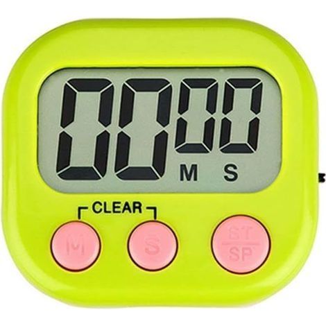Minuterie de Cuisine Numérique avec Alarme Forte à Grands Chiffres Support Magnétique Minuterie de Cuisson pour la Cuisson Vert (1/5)