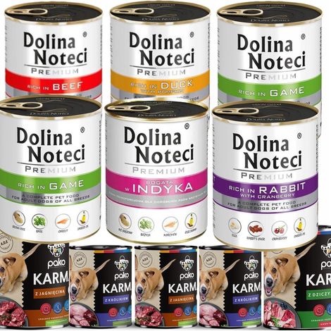 DOLINA NOTECI PREMIUM PAKO MISCHUNG AUS GESCHMACKSRICHTUNGEN NASSFUTTER FÜR HUNDE 800g x 12 STÜCK