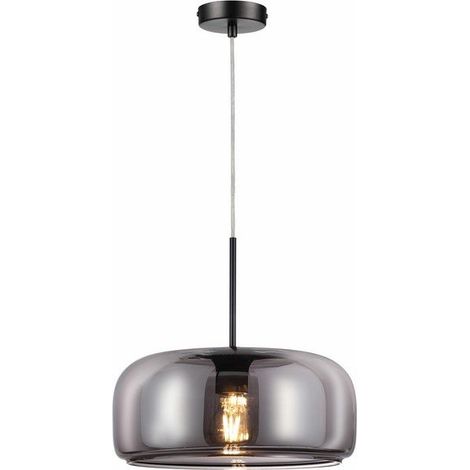 Suspension noire verre fumé Jamilla Ø33 E27 Reality