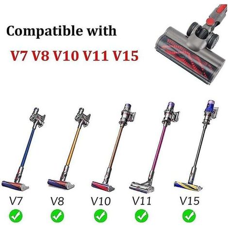 Brosse motorisée avec rouleau à poils pour aspirateur et accessoire de sol avec phares à LED