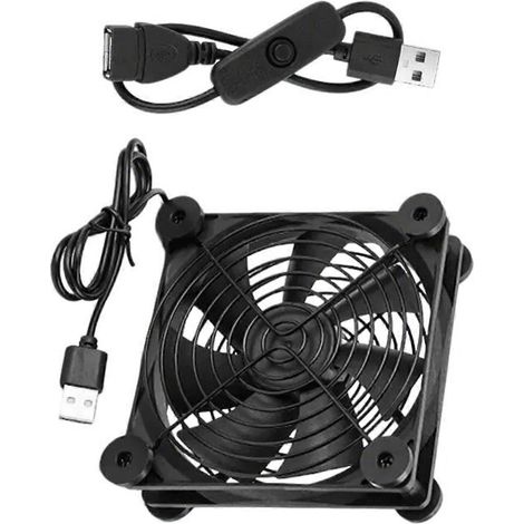 120-mm-Lüfter mit USB-Anschluss für Elektronikgeräte, Serverschränke, Netzwerkschränke und Laptops, Überhitzungsschutz, mehrfarbig (einzelner Lüfter schaltbar) (1/5)