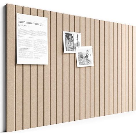 Grand tableau d'affichage décoratif en feutrine, couleur camel foncé, pliable, avec support photo et fixation murale. Idéal pour l'école, la maison, la cuisine, le bureau et les murs. Dimensions : 60 (1/5)