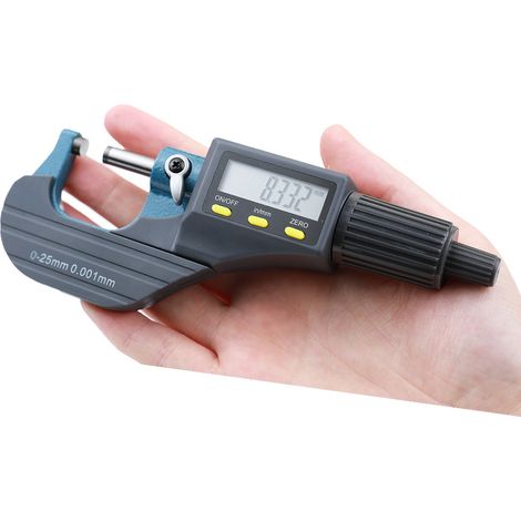 Micrómetro digital de 0-1" / 0-25 mm, pantalla electrónica, resolución de 0,00005" / 0,001 mm, medición de espesor, pulgadas/métrico, diámetro, calibre Vernier