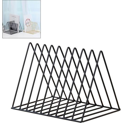 Étagère de bureau en fer forgé triangle nordique pour rangement de fichiers et magazines (1/5)