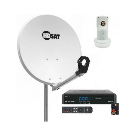 Pack HDSAT Parabole satellite acier 65cm + LNB Single + Récepteur TNTSAT (1/4)