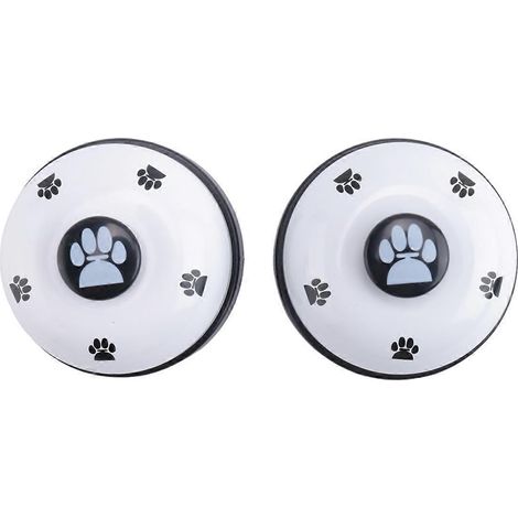Clochette pour animaux de compagnie (lot de 2) en métal avec semelles antidérapantes en caoutchouc, idéale pour l'apprentissage de la propreté chez le chien. (1/4)