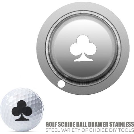 Trèfles dans les cartes à jouer Marqueur de ligne de golf en acier inoxydable, outil de marquage, stylo marqueur de motif à faire soi-même