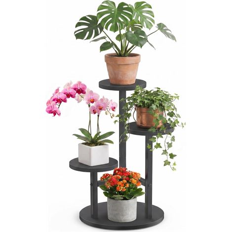 Étagère à Fleurs, Support Plantes Interieur, 3 Niveaux Supports De Pots Fleurs, Étagère Plantes Métal, Meuble Plante Par Exterieur Étagères Pour Jardin/Salon/,Plusieurs Plantes,Table Basse (1/5)