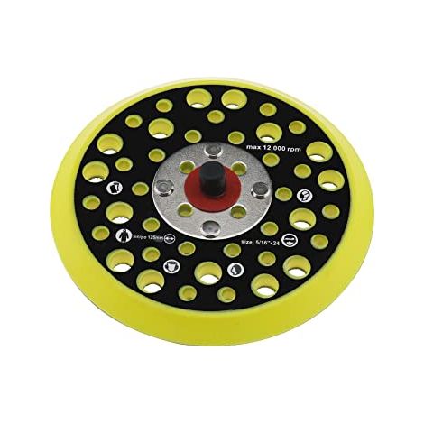 Plateau de Support 125mm 5 pouces Compatible avec Mirka Ceros/Deros 44 Trous 5/16 Fixation de Fil Ponceuse Crochet et Boucle Support Accessoires pour Outils Électriques