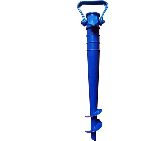 Support de parasol pour le sol - Pied de parasol - Plastique - Tarière de parasol - Support de parasol pour le sol - Modèle à vis - Ancrage au sol - 22-32mm - Tient fermement dans le sol - 39×10cm - B (1/5)