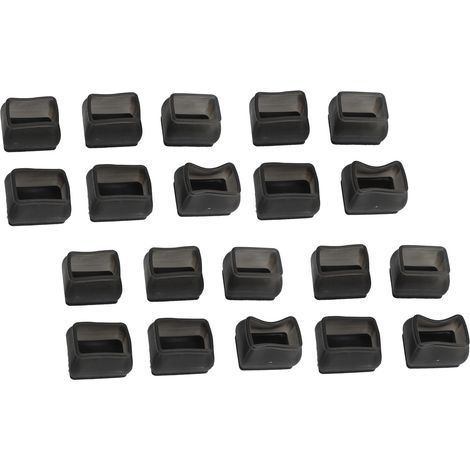 Lot de 20 protège-pieds de chaise rectangulaires en feutre noir transparent, anti-rayures et anti-bruit, pour pieds de table. (1/5)