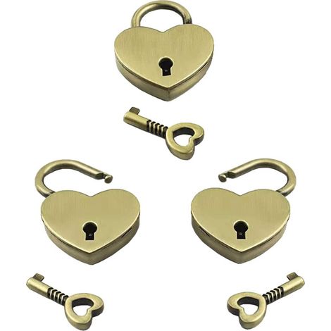 Cadenas Coeur 3 Pièces Cadenas Vintage Mini Cadenas Cadenas Clé Petit Cadenas Cadenas à Clé Mini Cadenas Vintage de Forme Cœur avec Clé pour Cadeau de Partie de Serrure de Journal Décoration (1/5)