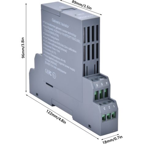 GLC 4-20mA Spannungs- und Stromsignalisolator zu 0-5V/10V/4-20mA Transmitter, ein Eingang und ein Ausgang, Steckverteiler, 0-10V DC Eingang. (1/5)